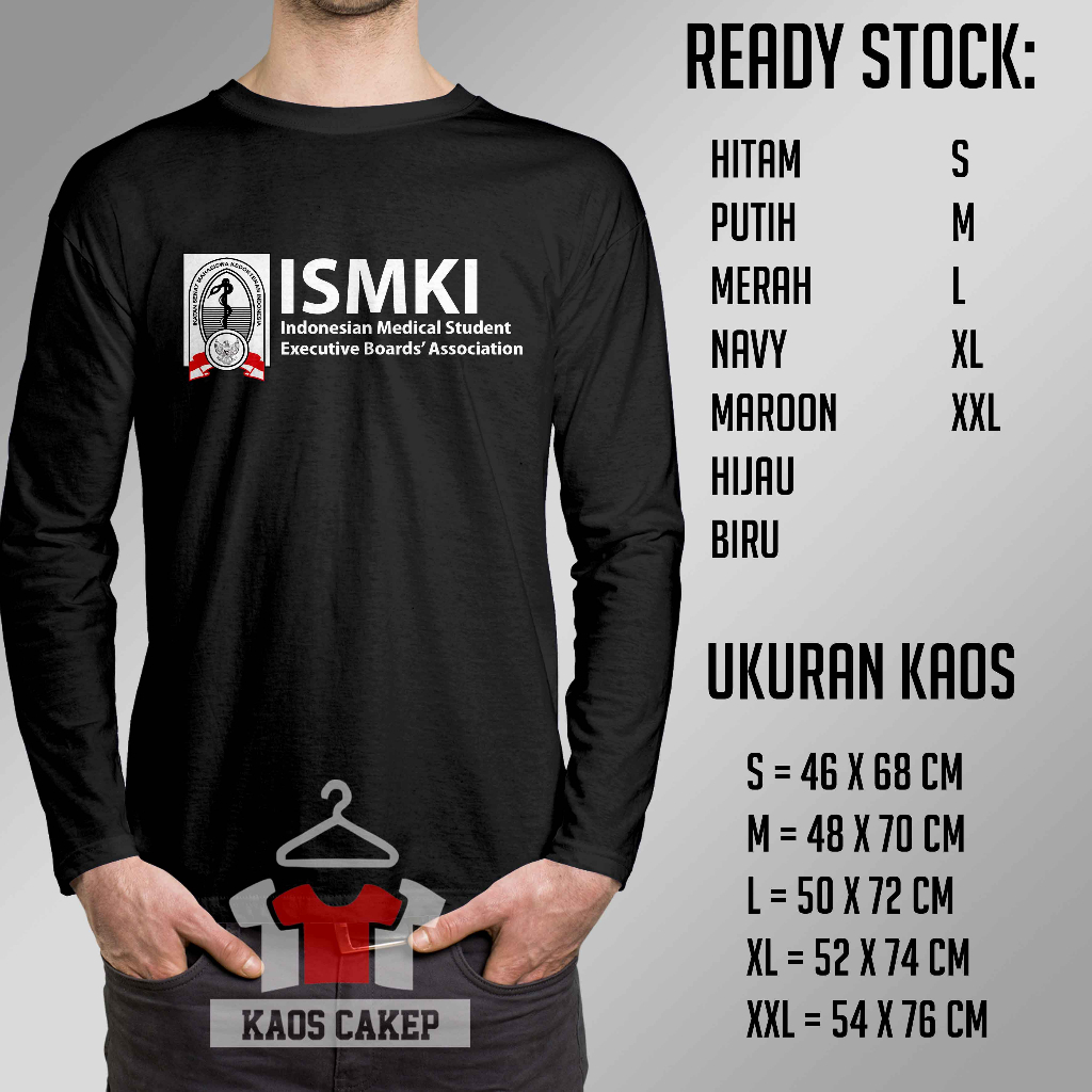 Kaos Baju ISMKI Indonesian Medical Student Executive Boards' Association Lengan Panjang Kaos Distro