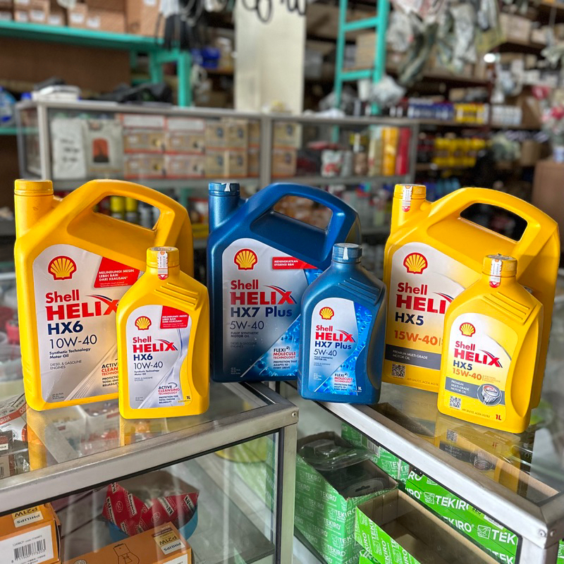 Oli Mobil Shell Helix HX5 HX6 HX7 Kemasan 1 Liter