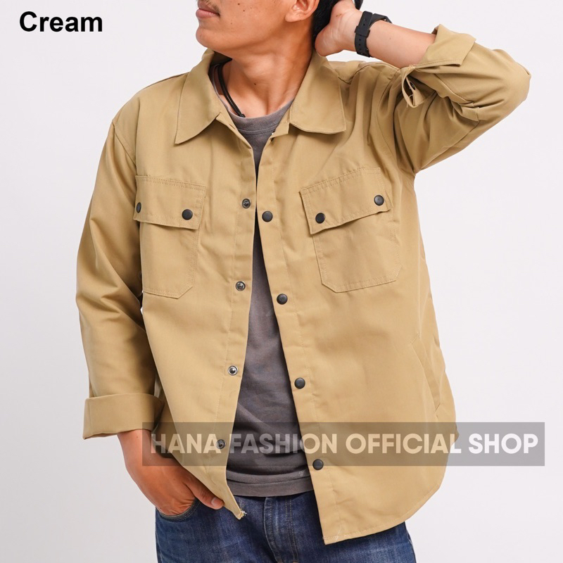 JAKET KEMEJA TRUCKER PRIA / JAKET SEMI PARKA PRIA / JAKET CANVAS PRIA