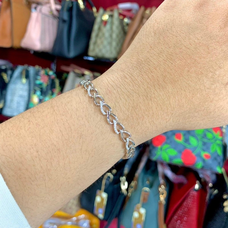 Benika Accesories - Gelang Tangan Rantai Wanita Xuping Jewellry love silver - Korean Style Anti Karat Aesthetic - Aksesories Fashion Trendi 2023 - Titanium Simple Elegand Mewah - Bracelets