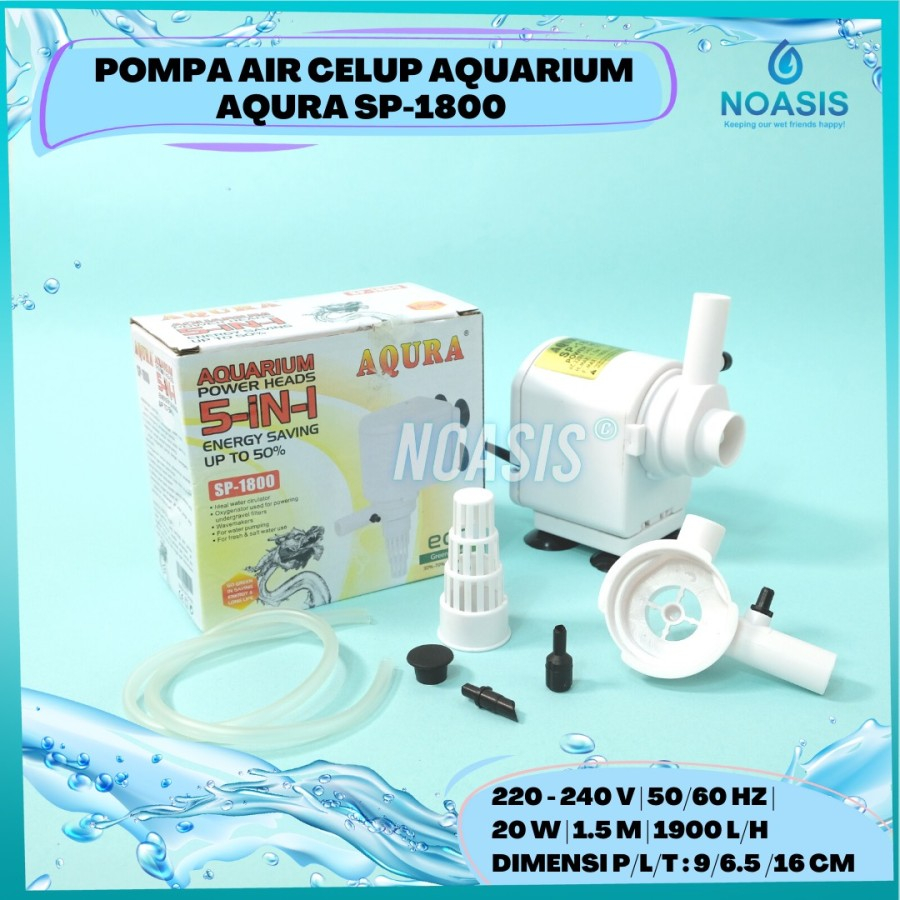 AQURA Pompa Air Celup Power Head AQURA sp 1800 Sp - 1800 2000 L/H