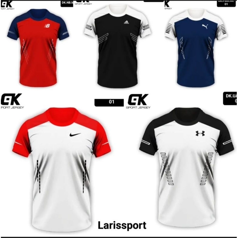 Cod Kaos Gym Slimfit Kaos Oblong Dryfit Kaos Olahraga Pria Polos Kaos Gym Fitness Baju Gym Premium