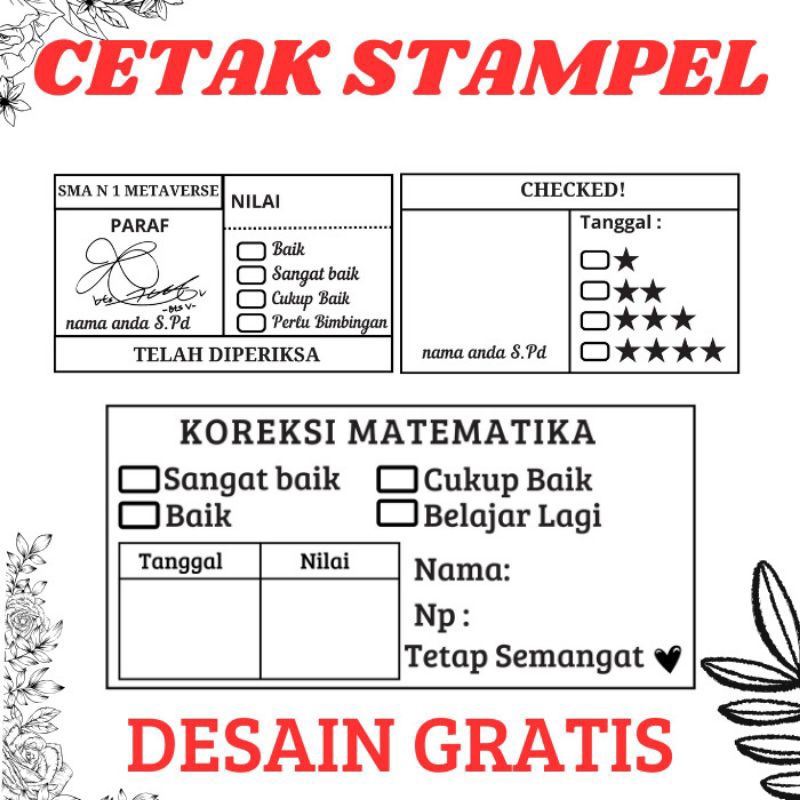 STEMPEL NILAI/KOREKSI GURU SMA DAN SMP SEDERAJAT