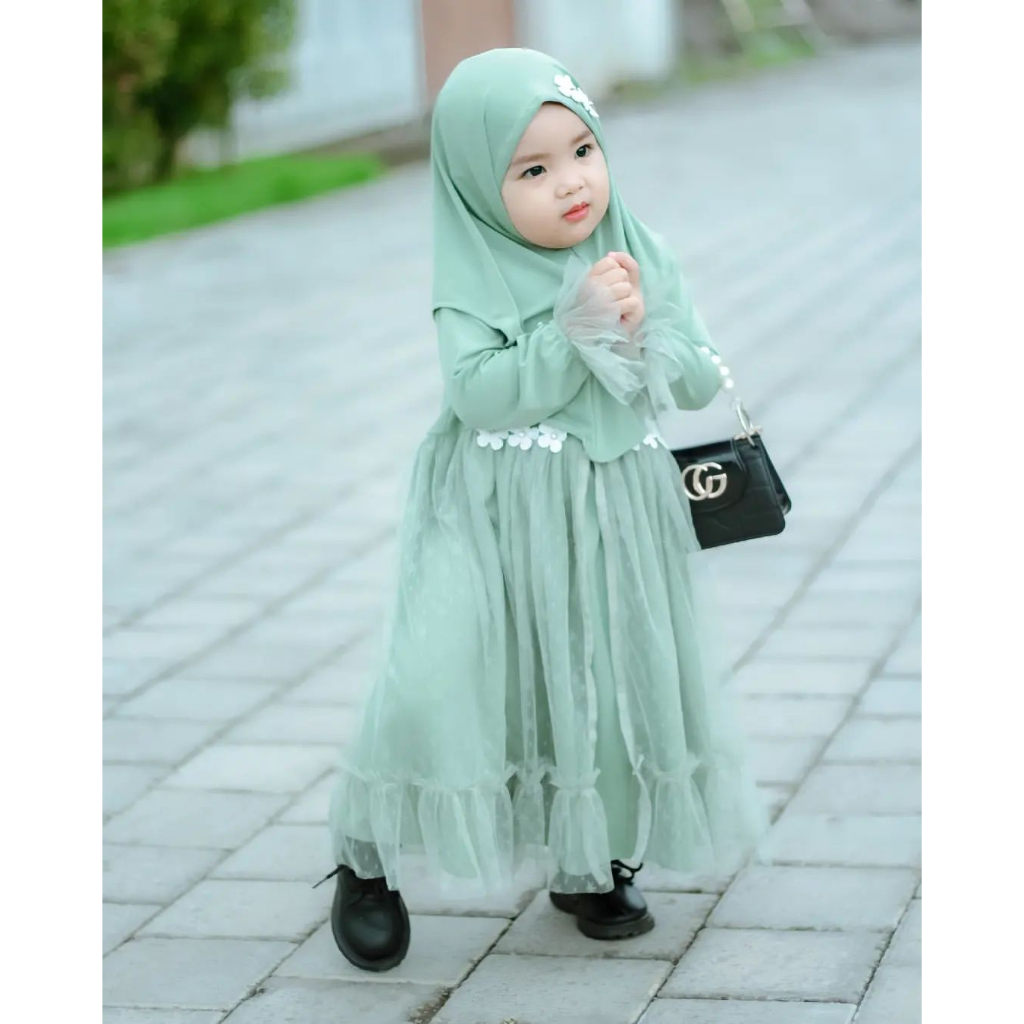 Mughni Gamis Anak Viral Baju Muslim Syla Perempuan Usia 1 - 4 Tahun