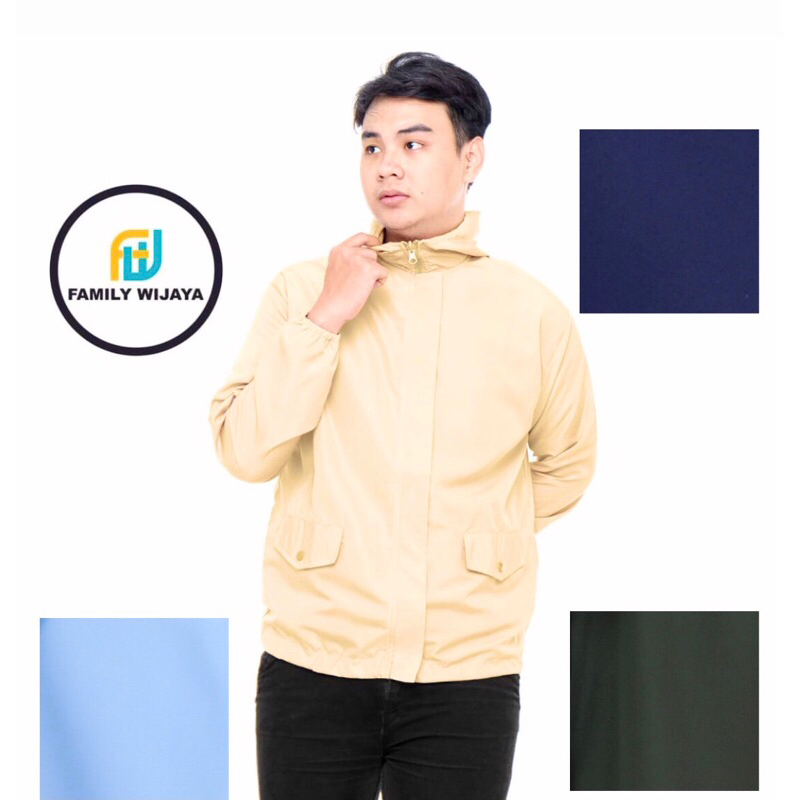JAKET ZIPPER PARASUT PRIA OLAHRAGA LARI POLOS