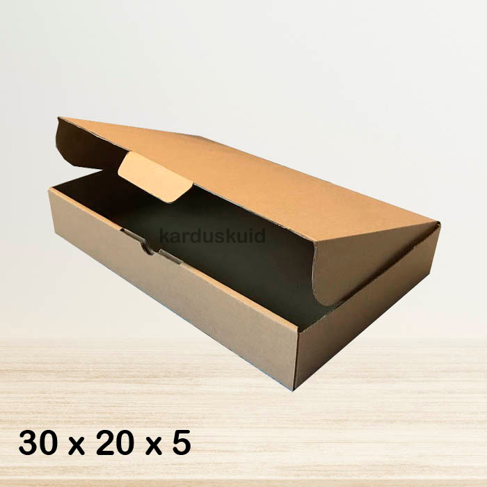 

Kardus 30 x 20 x 5 cm die cut tipe E Flute K150 box kotak karton packing