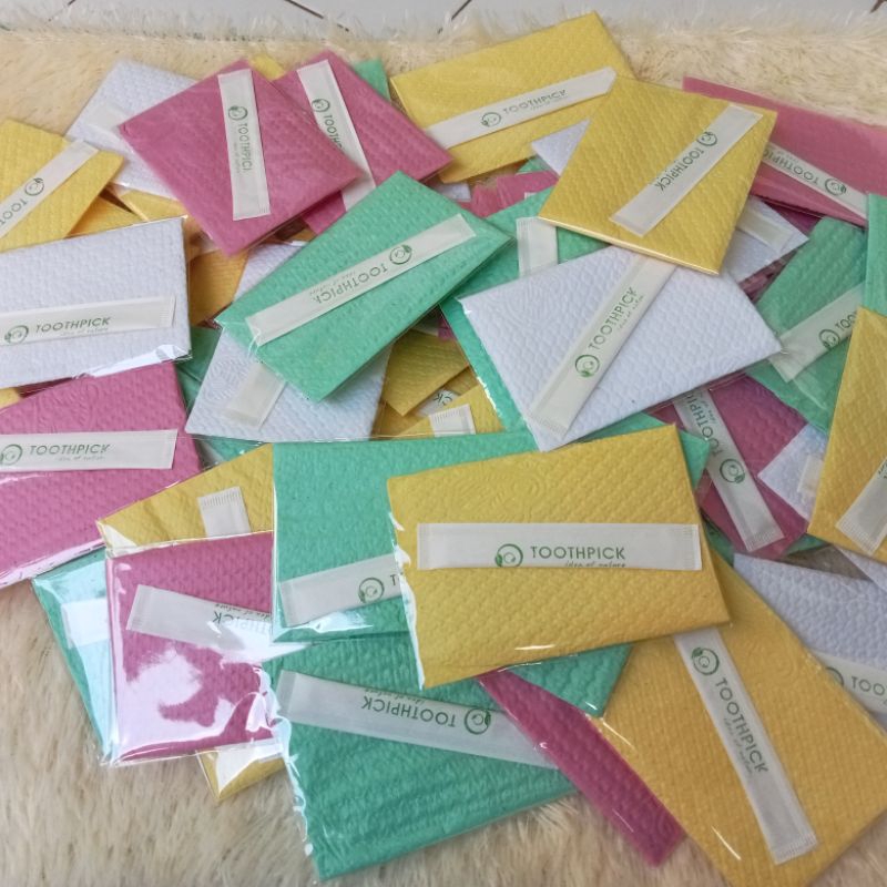 Satu Set Tisu Prasmanan +Tusuk gigi steril/Tisu Hajatan 50pcs per pak