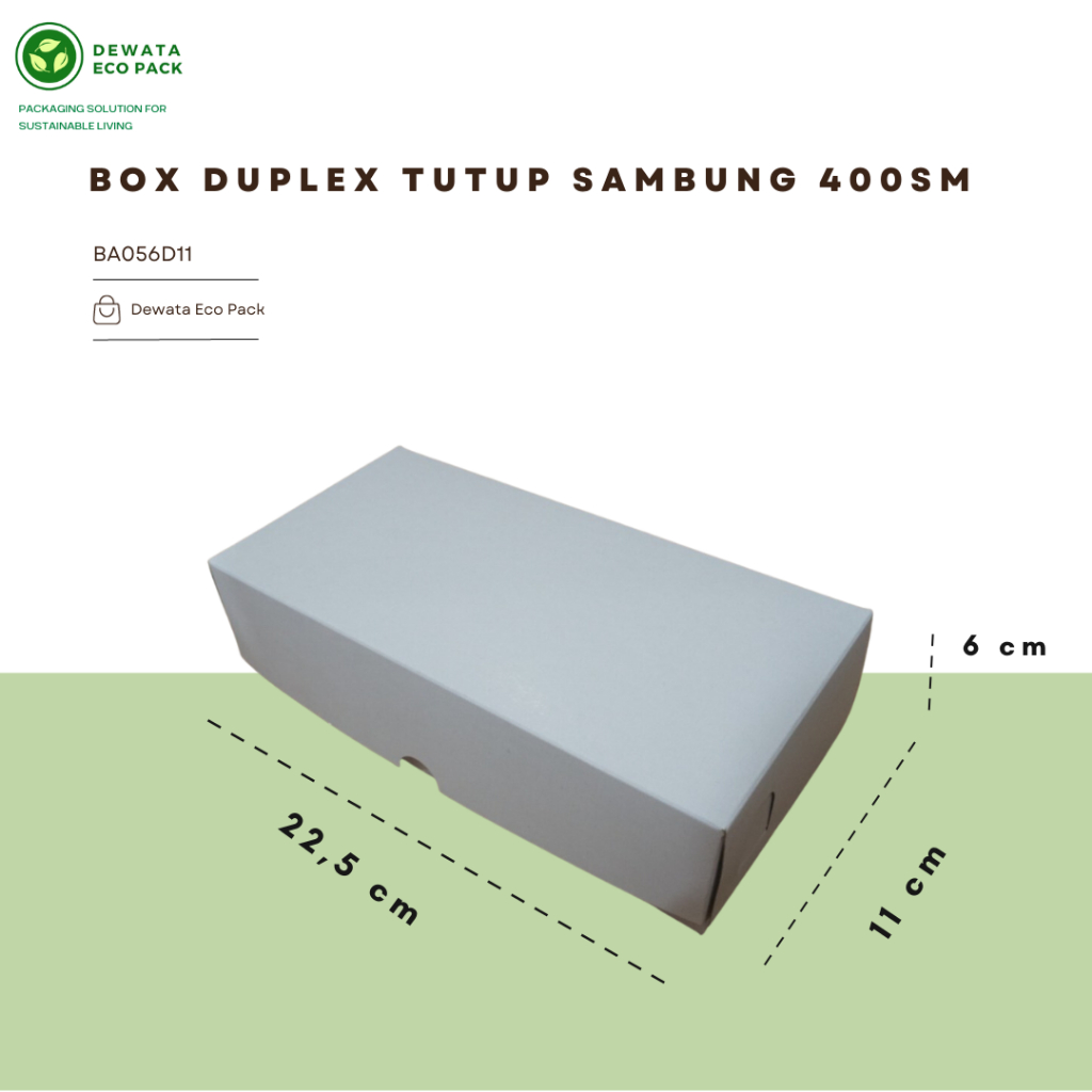 Box Brownies Duplex Tutup Sambung 22,5x11x6cm BA56D11 / Box Brownies / Box Kue