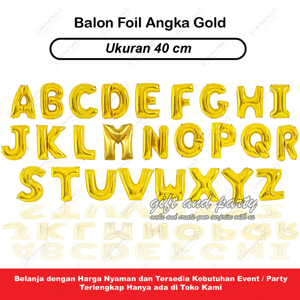 Balon Huruf Gold / Balon Huruf / Balon Foil Huruf