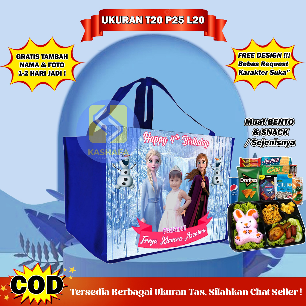 

Tas Ultah Box Bento / Tas Bento Custom Gratis Nama dan Foto / Tas Ultah Custom Muat Bento / Goodie Bag Box Bento / Tas Ultah Bento Murah / Goodie Bag Ulang Tahun / Tas Ultah Terlaris / Tas Ulang Tahun / Tas Souvenir Ulang Tahun / Tas Ultah Free Design