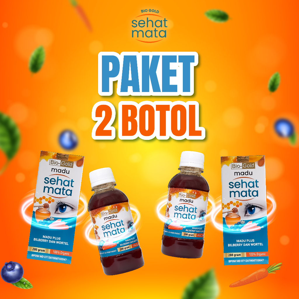 

Madu Sehat Mata 2 Botol Ekstrak Bilberry dan Wortel Atasi Mata Minus Plus Silinder Rabun Original