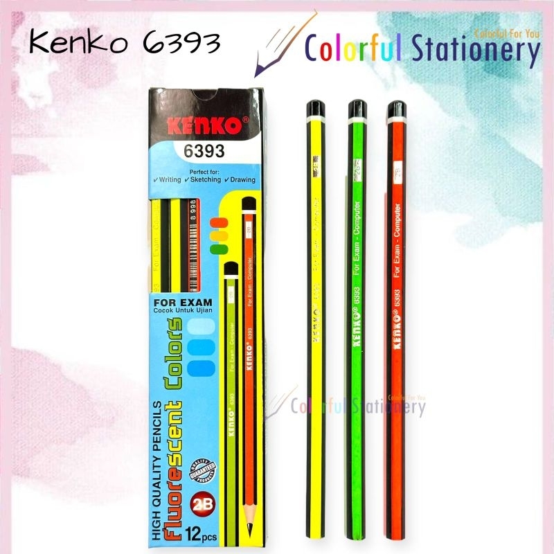 

Pensil 2B Kenko Fluorescent Colors 6393 (12 Pcs)