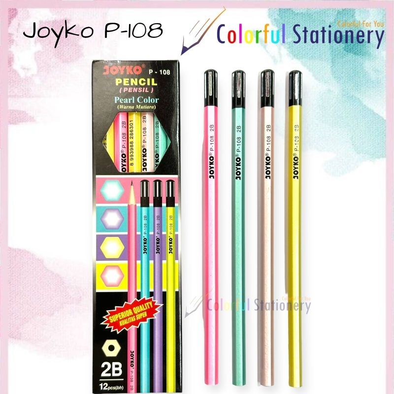 

Pensil 2B Joyko Pearl Color Pastel P-108 (12 Pcs)