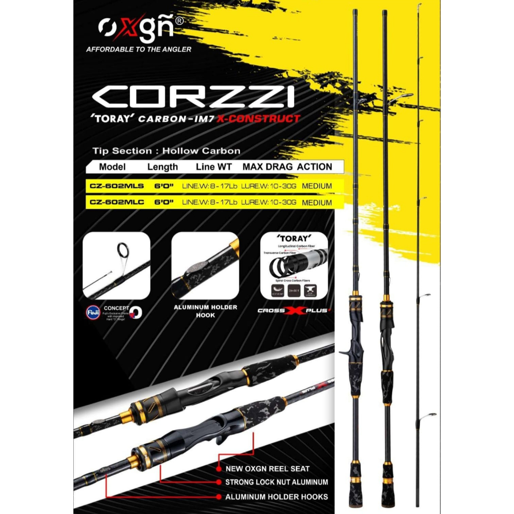 Joran Pancing OXGN Corzzi 602/180cm ( Spinning dan Baitcasting )