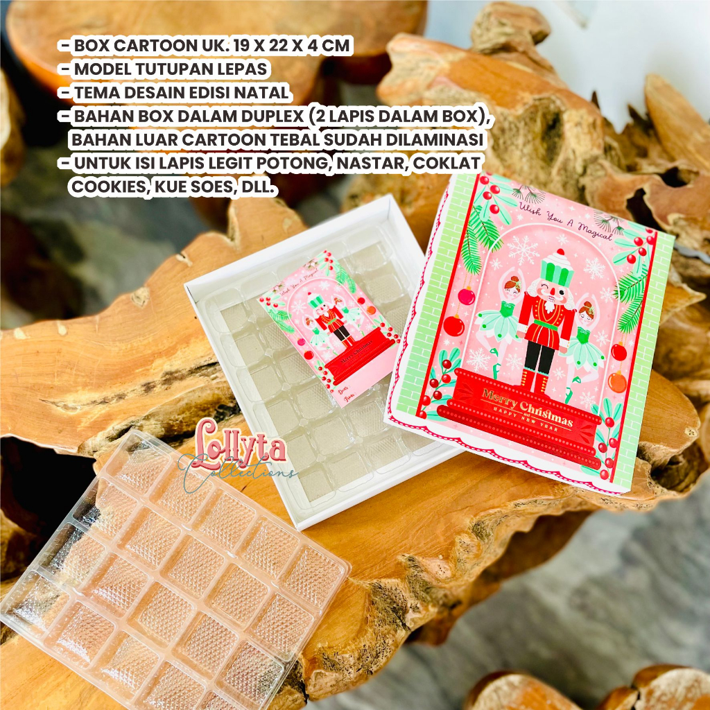 

Box Nastar dan mika Hole 20/30 tema Nutcracker Natal