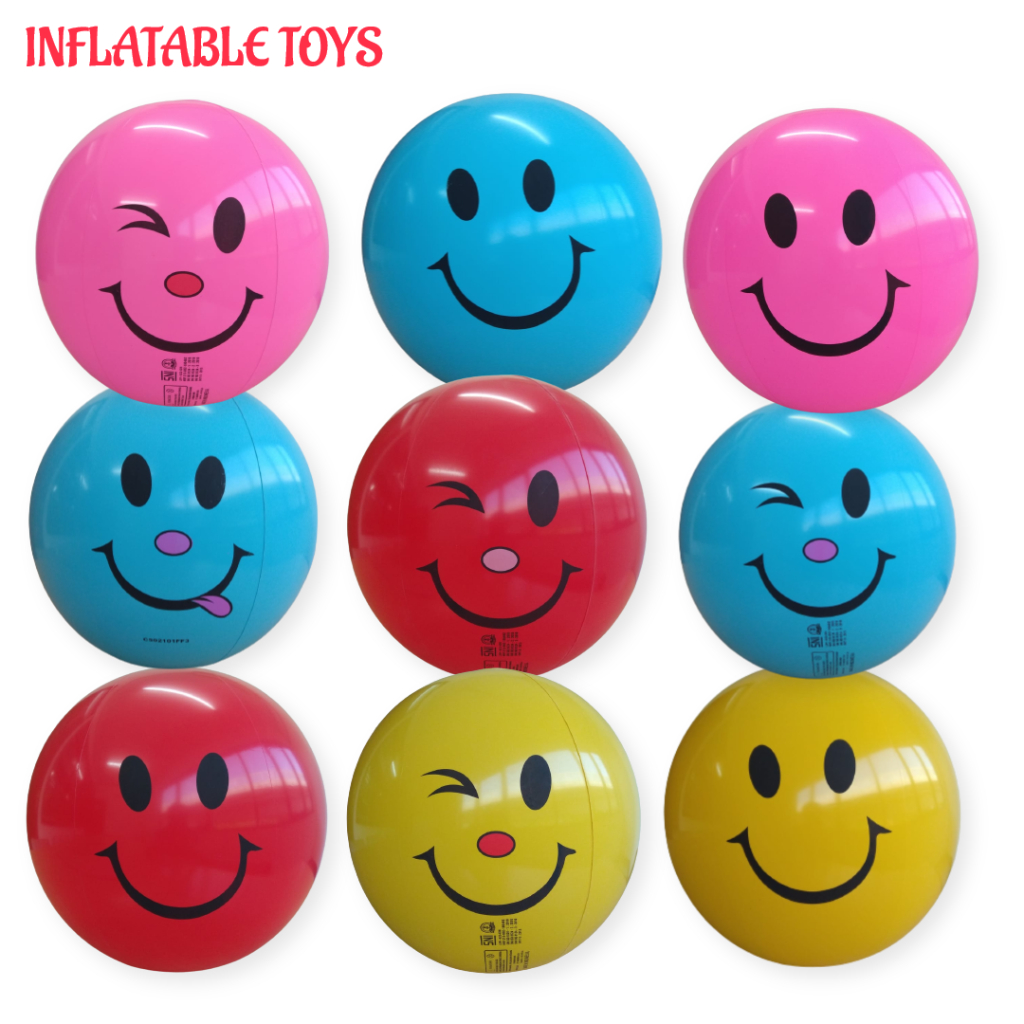 Mainan Anak Balon Tiup Bola Smile 21 Inch Bahan PVC SNI