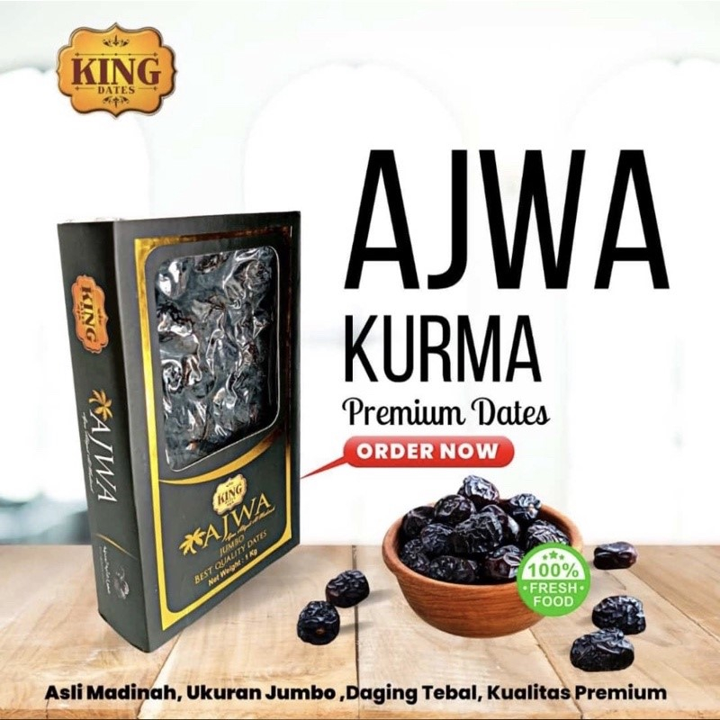 

KURMA AJWA KING KURMA NABI MIX JUMBO + MEDIUM AL MADINAH 500 GR SYIFA KHAS TIMUR TENGAH BEST