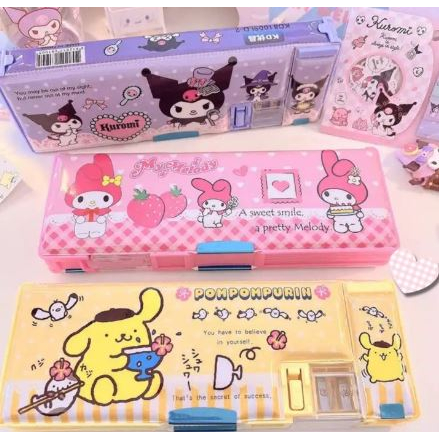 

KOTAK PENSIL ANAK MAGNET RAUTAN KARAKTER SANRIO MELODY KUROMI LABUBU / PENCIL CASE