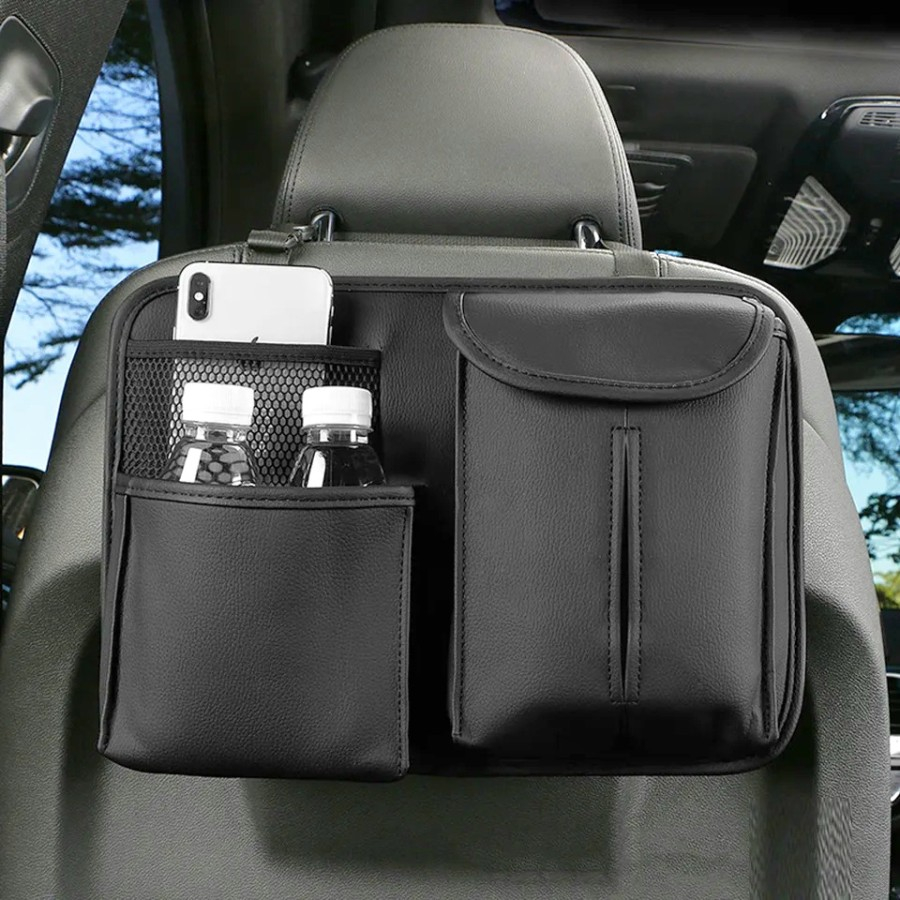 MH - TEMPAT TISSUE MOBIL KULIT GANTUNG CAR ORGANIZER BELAKANG JOK MOBIL