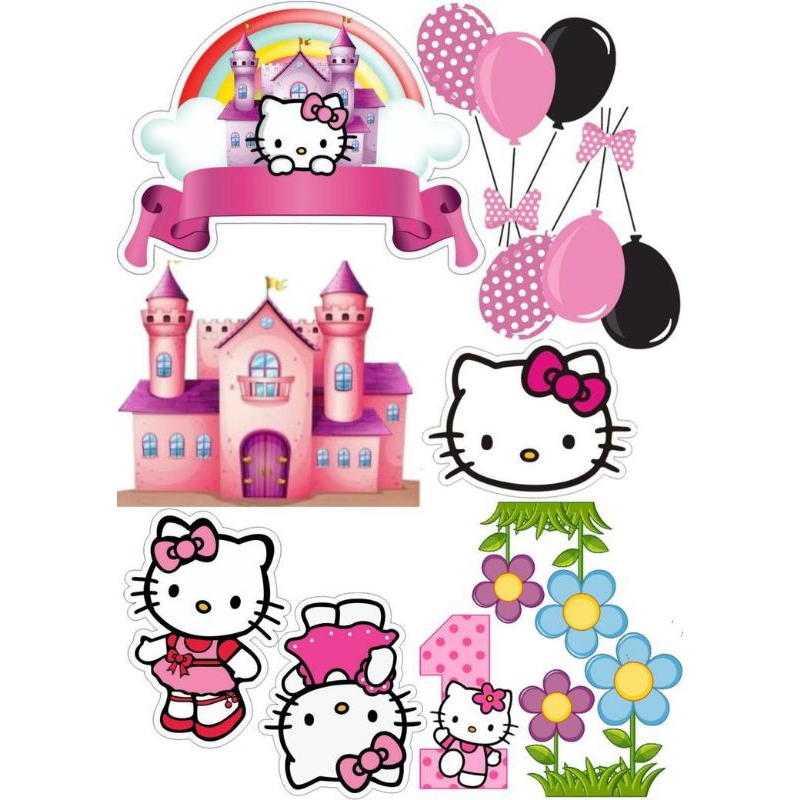 Topper Cake Ultah Karakter Hello Kitty