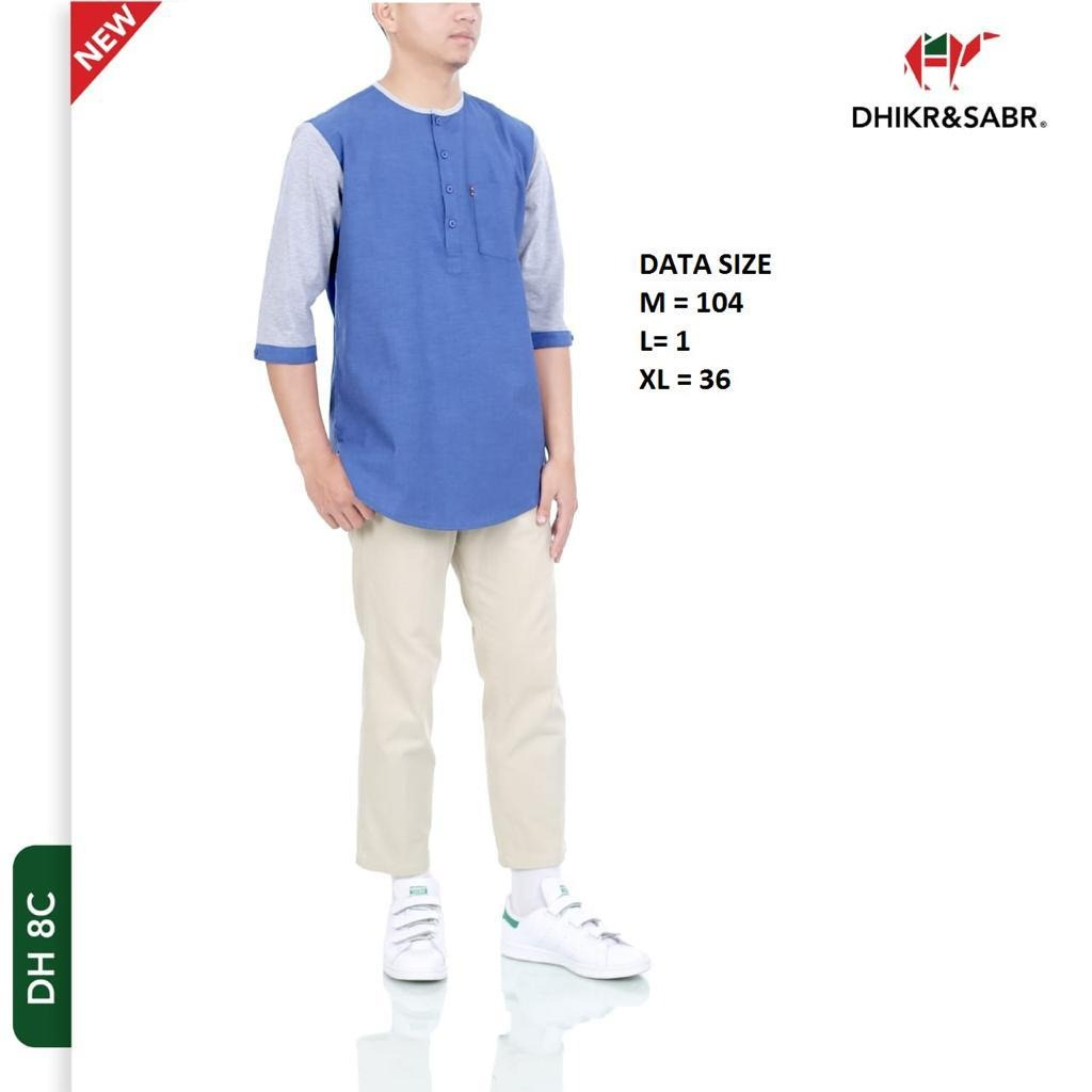 ES - (COD) SALE Baju Kemeja Koko Kurta DHIKR DH 8C BIRU | DHIKR DH 8F HITAM - SALE CUCI GUDANG