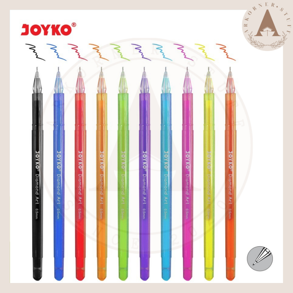 

[SET 10 PCS] Joyko Gel Pen Diamond GPC-310 Pulpen Warna