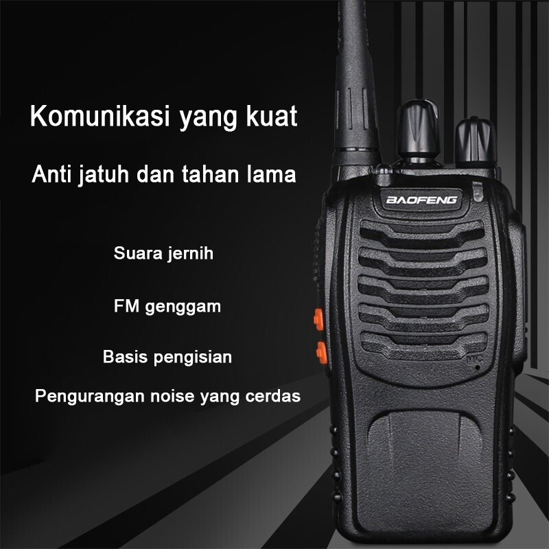BAOFENG HT WALKIE TALKIE JARAK JAUH 10 km (MAX) 28000Mah WLAN UHF 2Unit