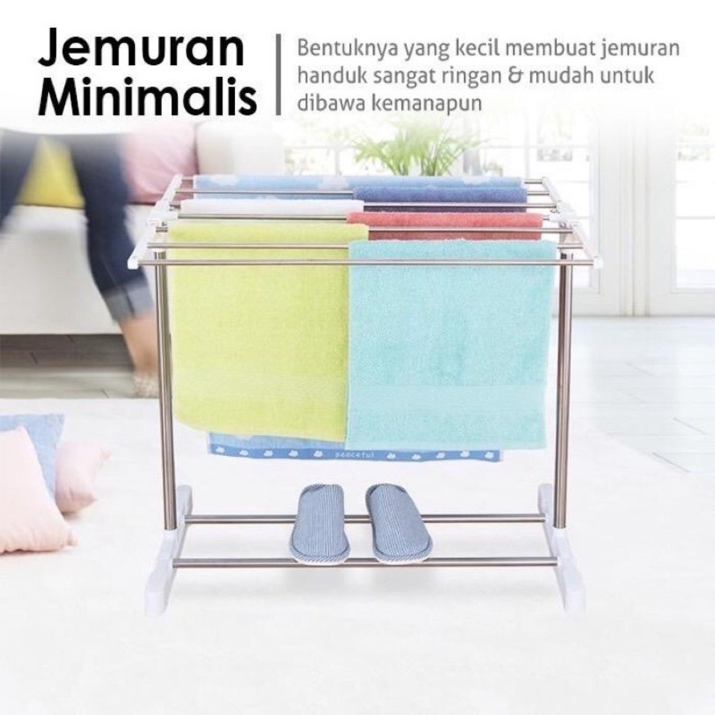Jemuran Baju Jemuran Pakaian Minimalis Ukuran 79x50x82 Cm
