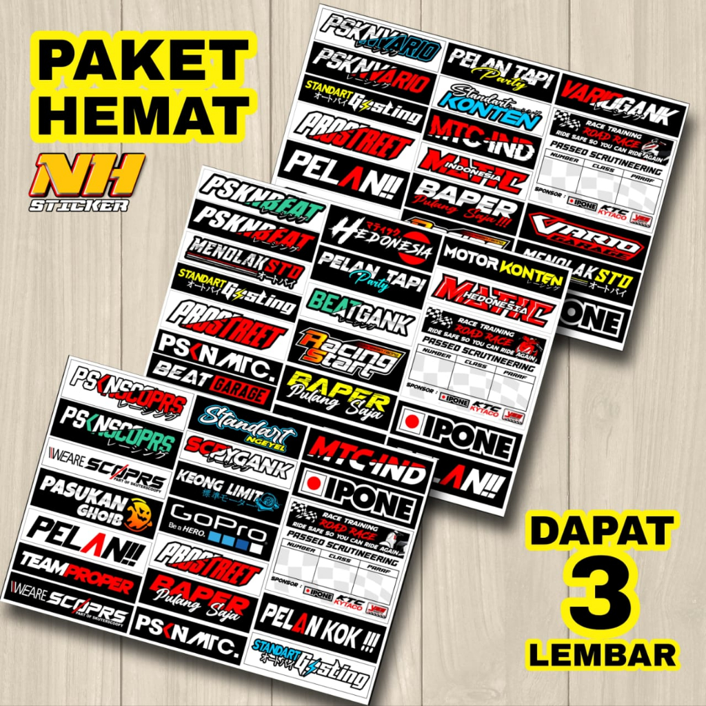 Stiker Racing Pack Beat Vario Scoopy Sticker Racing Hologram Stiker Sponsor Stiker Helm Stiker Motor