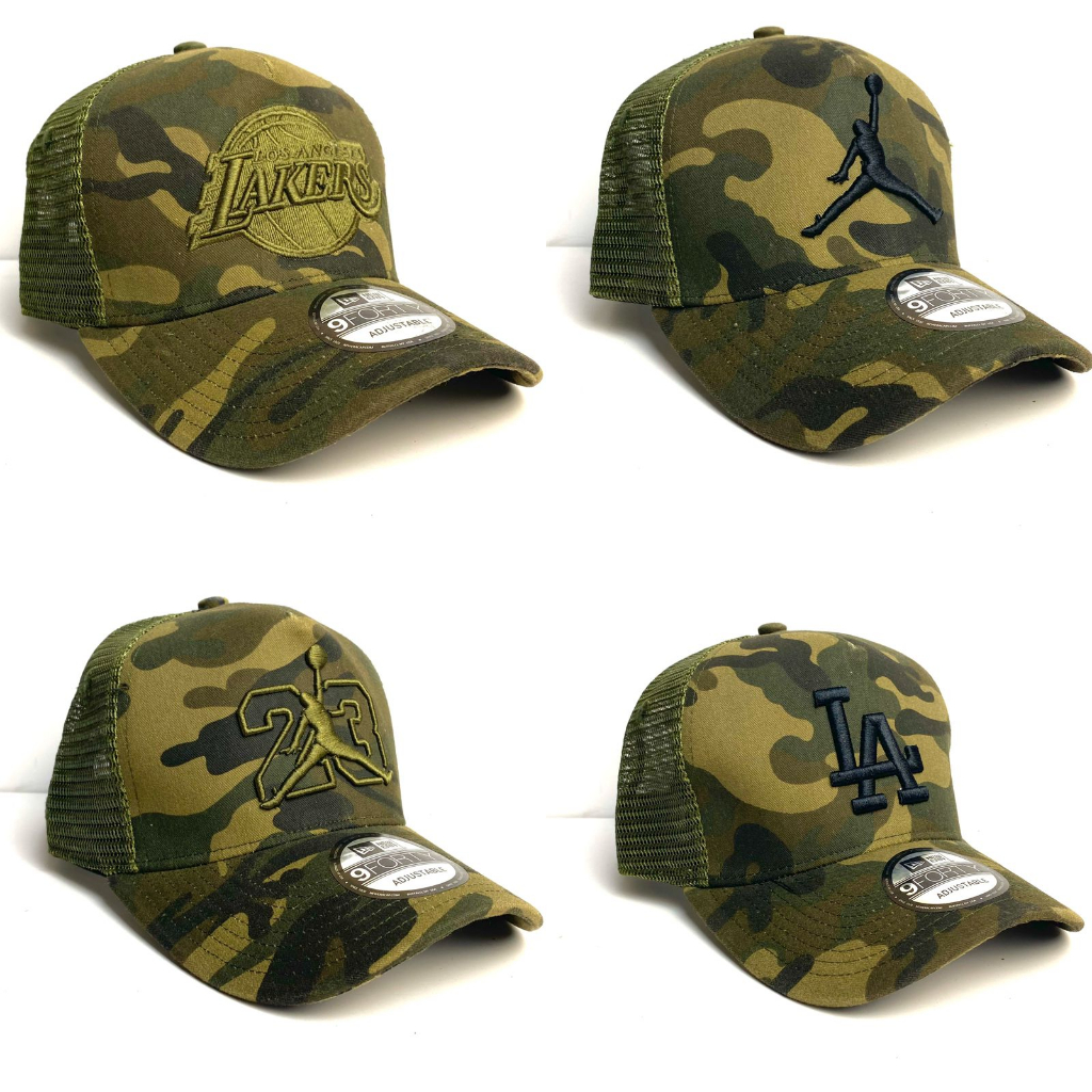 Backtobasic.id Topi pria wanita Klip Hijau army Trucker Import