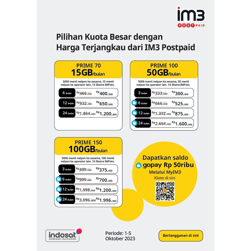 nocan indosat bebas request nomor. kuota 12bulan 50gb perbulan selama setahun