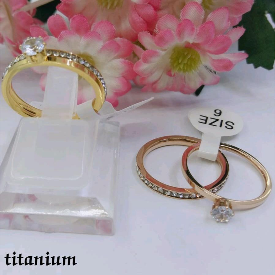 Cincin Titanium Wanita Korea Fashion Set Model String