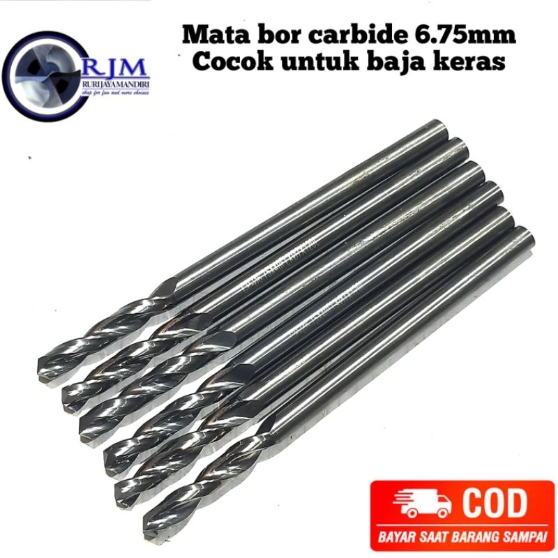 mata bor carbide 6.75mm bor tembus baja keras cocok utk baja keras harden bukan bor nachi hss