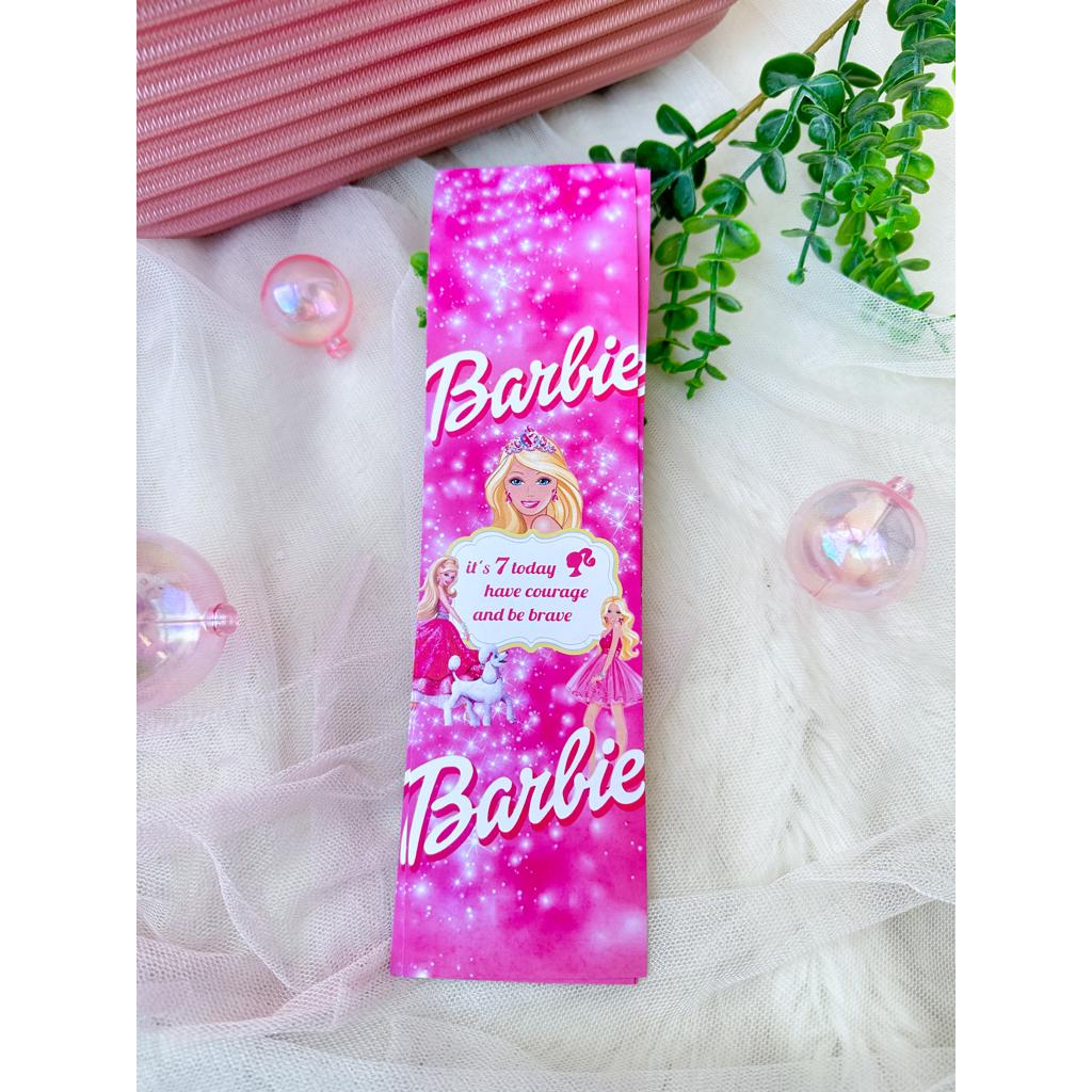 

Barbie Princess Label Sleeve Keranjang / Belt Hampers Ulang Tahun / Birthday Souvenir