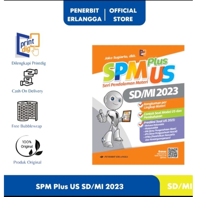 ORI buku teks SPM PLUS US untuk SD/mi kelas 6 penerbit Erlangga