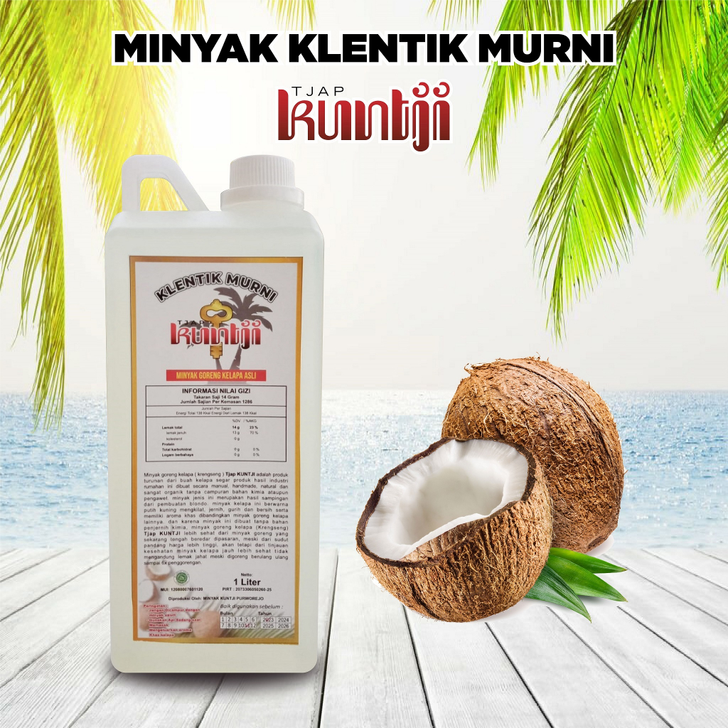 

Minyak Kelapa Asli KUNTJI 1000ml | Keletik | Kelentik | Kletik | Klentik | Coconut Oil