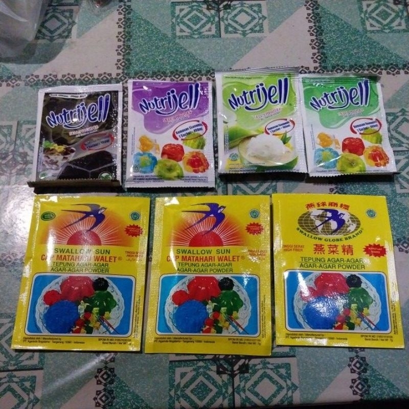 

Nutrijell Jelly Powder rasa cincau rasa anggur rasa kelapa muda rasa melon / tepung agar-agar swallow