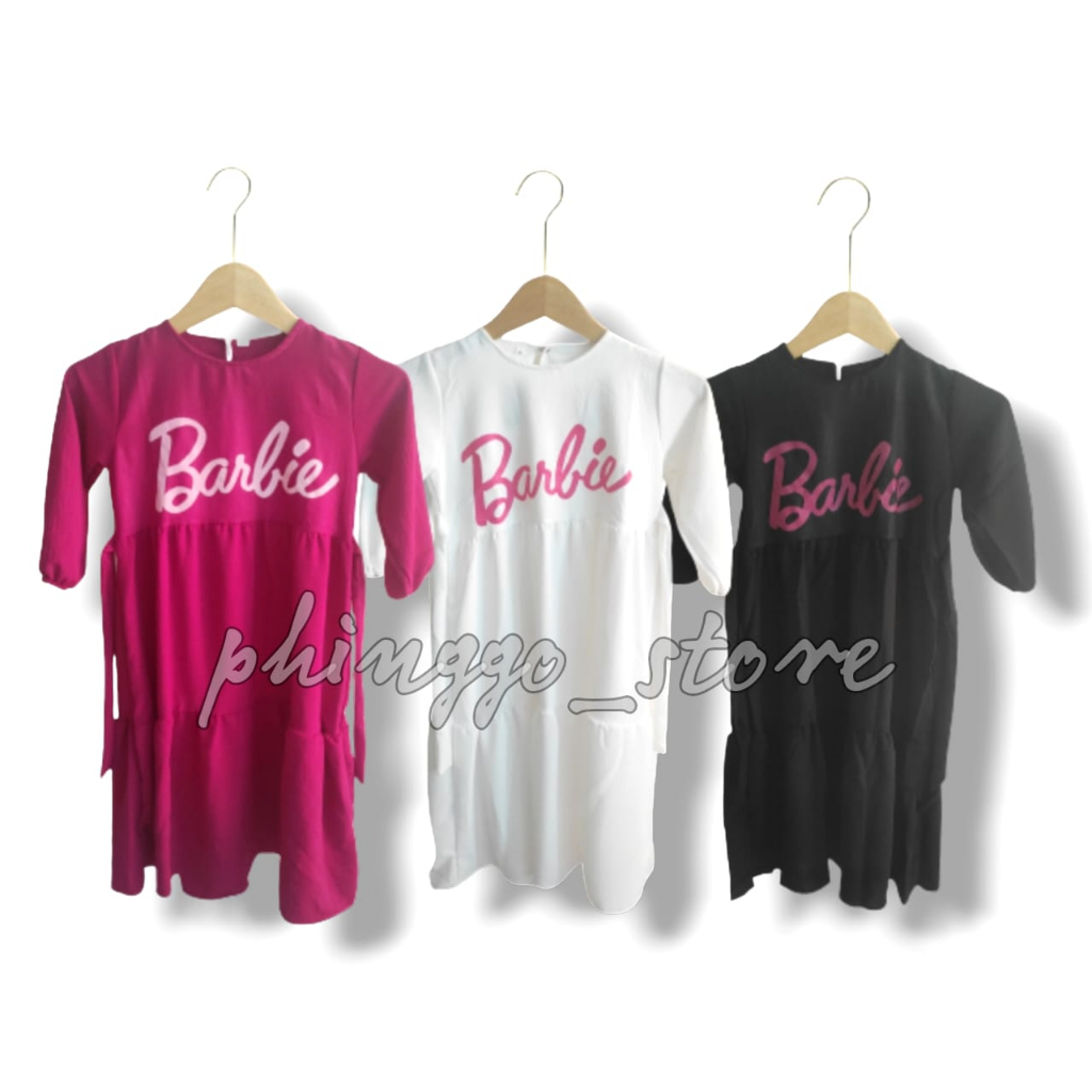 GAMIS CRINKLE BARBIE ANAK PERMPUAN 3-12 TAHUN/BAJU MUSLIM ANAK PEREMPUAN