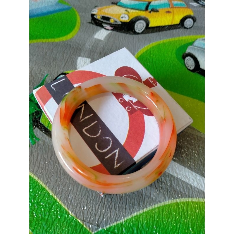 gelang bangle batu asli giok multi color aksesoris wanita