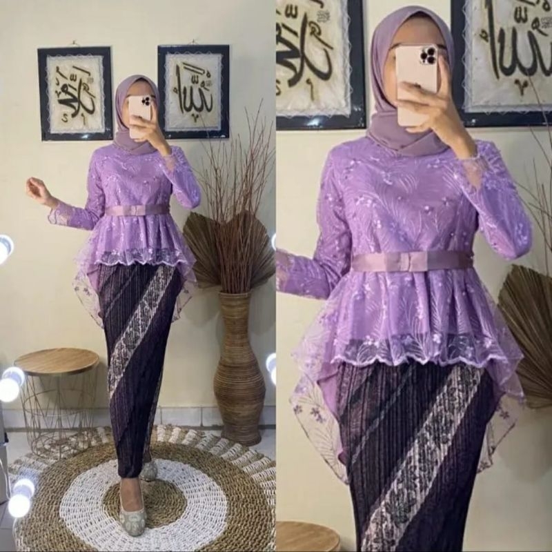 PROMO setelan kebaya aurora tulle kebaya pita kekinian kebaya aurora brokat kebaya wisuda kebaya lamaran pesta