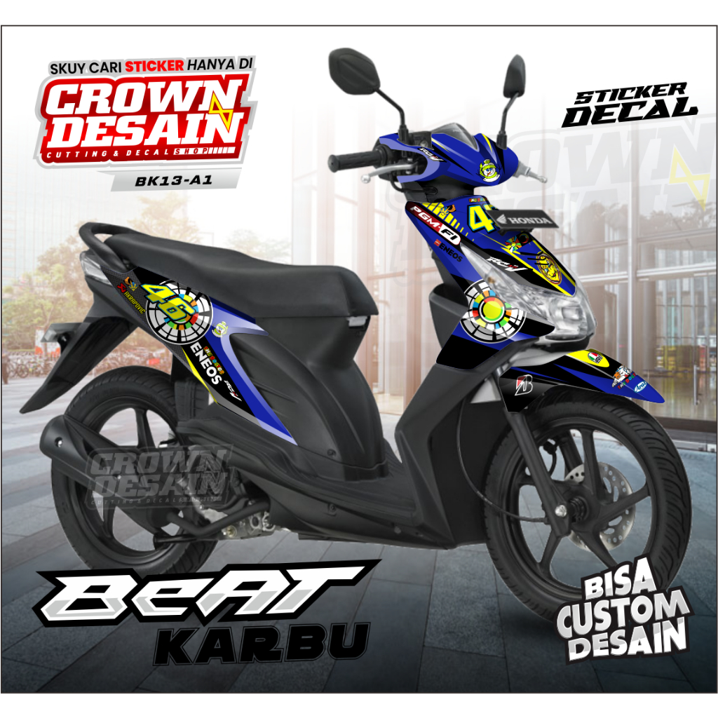 Decal Stiker Honda BEAT KARBU 2009 Full Body - Variasi Dekal Beat Karbu 2009-2012 - KODE BK