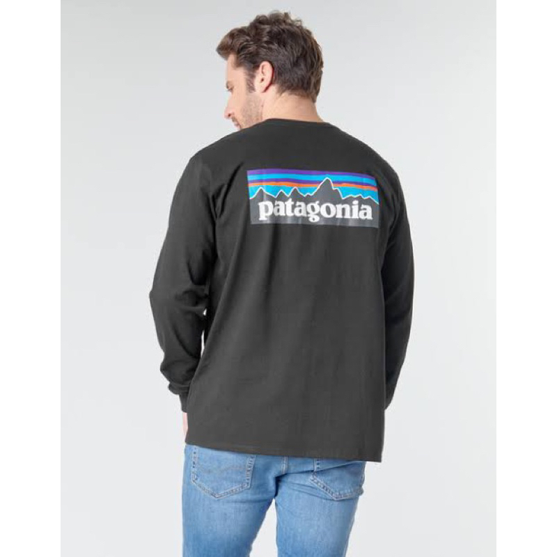 Kaos Patagonia P6 Logo Responsibili Lengan Panjang