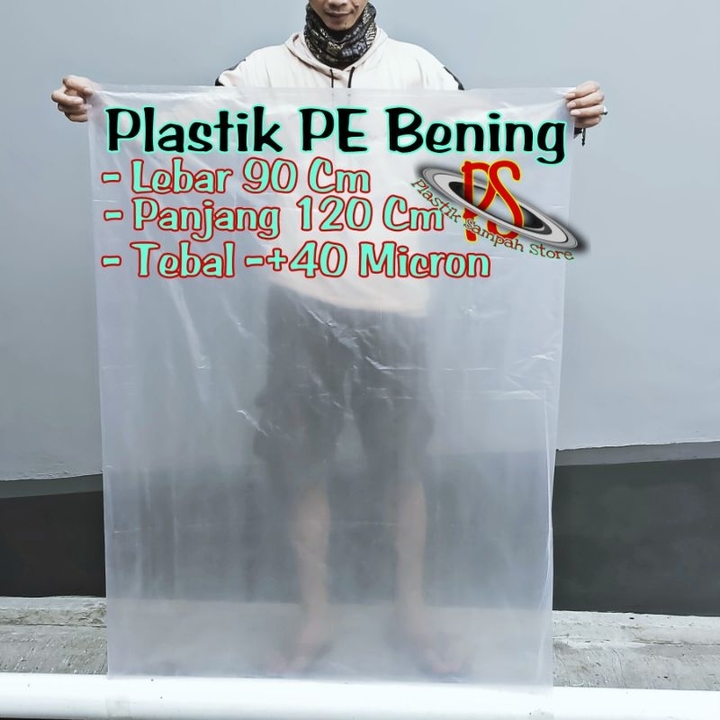 Kantong Plastik Sampah Bening 90 x 120 Cm , Plastik PE Bening 90 x 120 Cm , Plastik Pembungkus Bonek