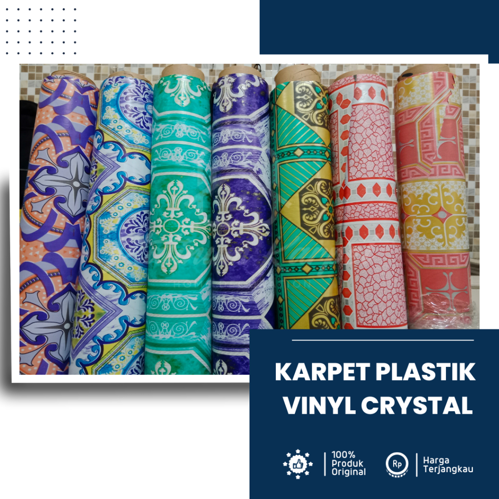 PROMO Karpet Plastik Vinyl 1 roll  Tebal Karpet Lantai dan Alas Meja 5 meter /10 meter /15 meter