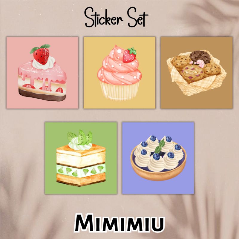 

[Mimimiu] sticker set cake 3x3cm