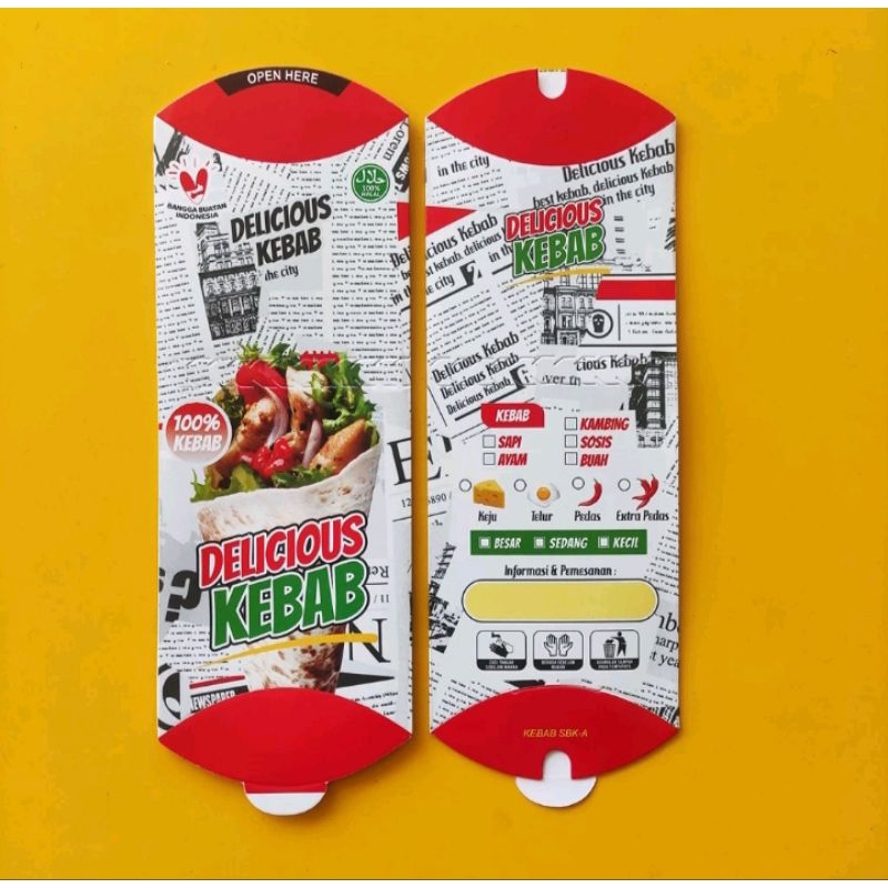 

KARDUS KEBAB / Kotak Kebab / Kemasan Kebab / Bungkus Kebab