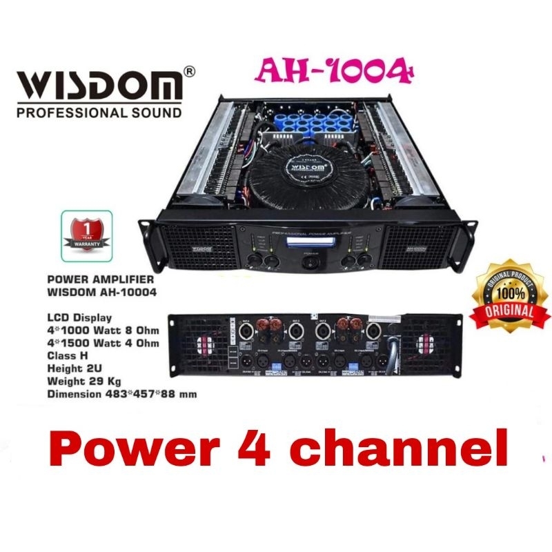 Power Amplifier 4 Channel Wisdom AH-10004 / Wisdom AH10004