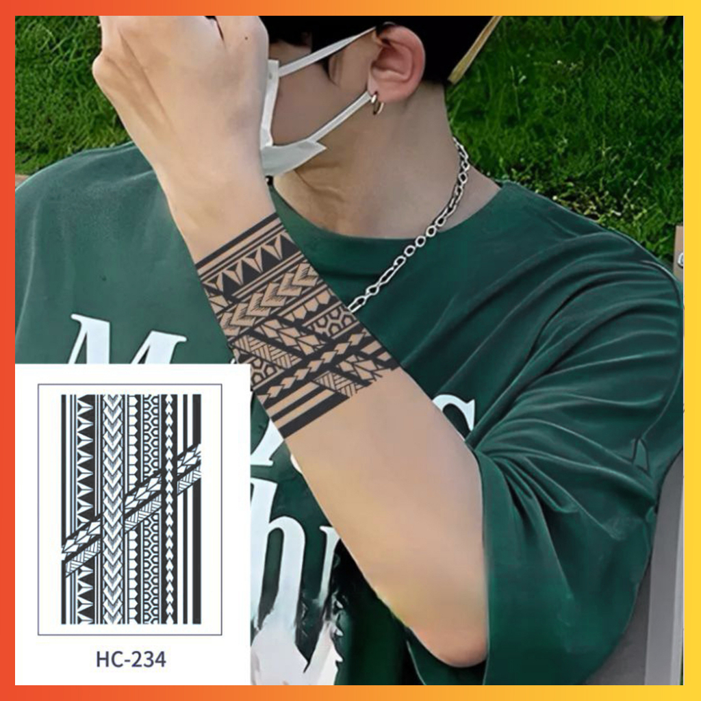 Tato Semi Permanen Fruit Ink Polynesian Gelang HC-234