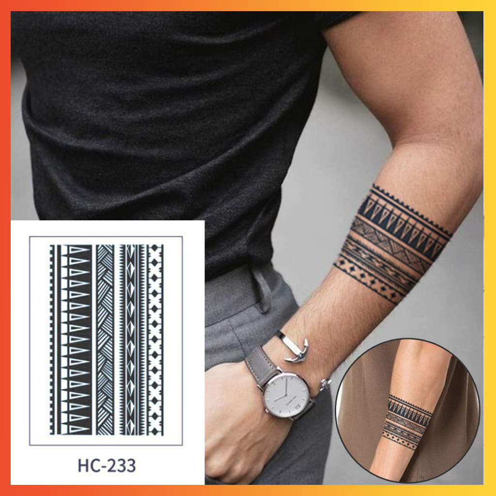 Tato Semi Permanen Fruit Ink Polynesian Gelang HC-233