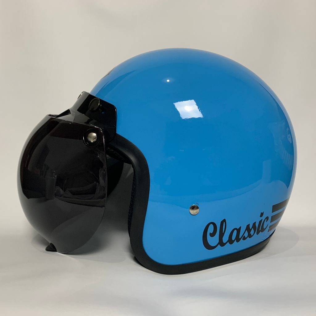 Helm Bogo Biru Glossy - Helmet SNI Dewasa BXP